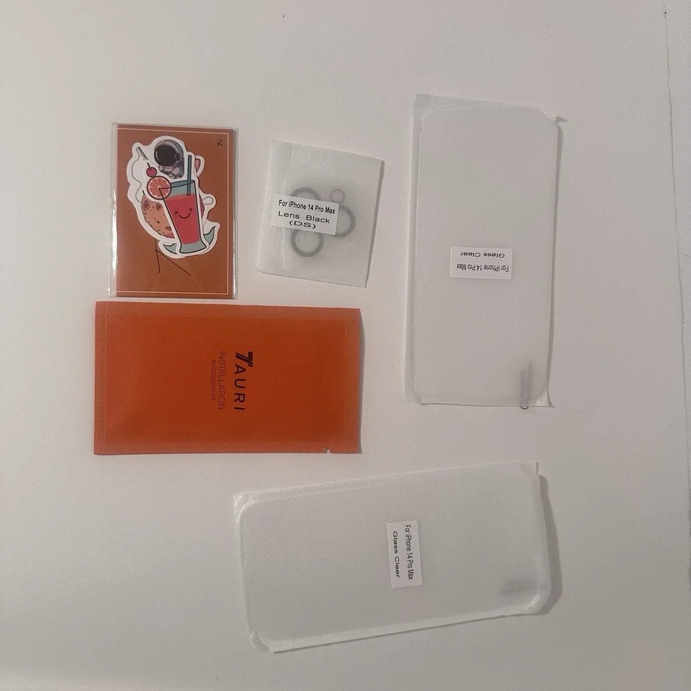 Tauri iPhone 14 Pro Case, 3-in-1, Clear Case With 2 Pack Screen Protectors NEW